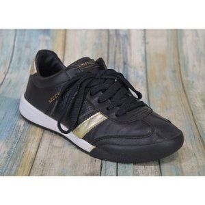 Skechers Kids Zinger Flicker Size 5 Black Gold Sneakers 960